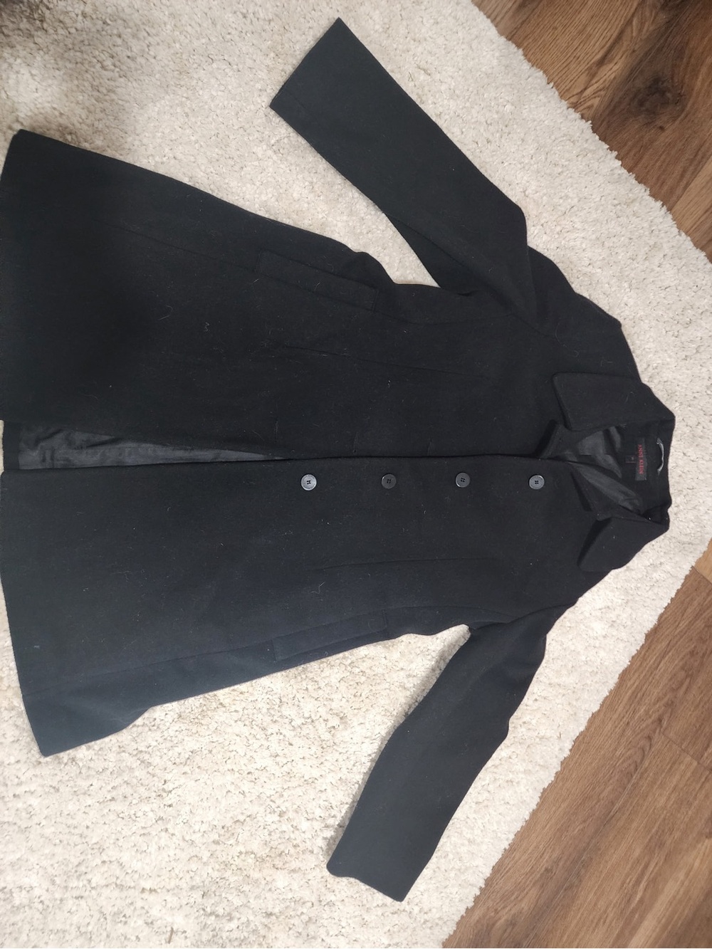 Anne Klein Black Pea Coat - Classic Button Front